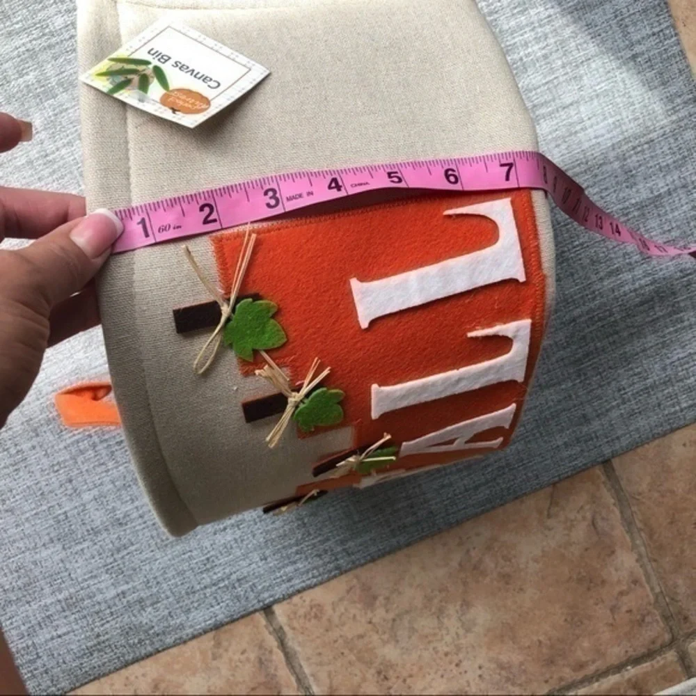 Canvas basket bin with Autumn/Fall design